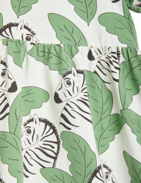 MINI RODINI Kleid Zebras - grün